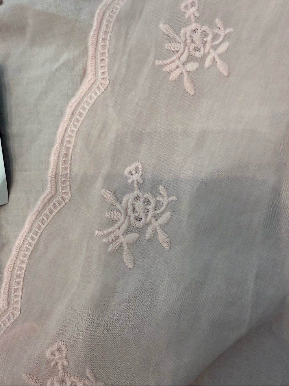 Marshalls Light Pink Embroidered Cotton Peplum Blouse - Picture 4 of 6